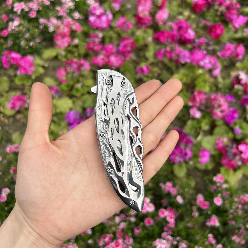 Fantastic Flame Shape Folding Knife - Tophatter Daily Deals