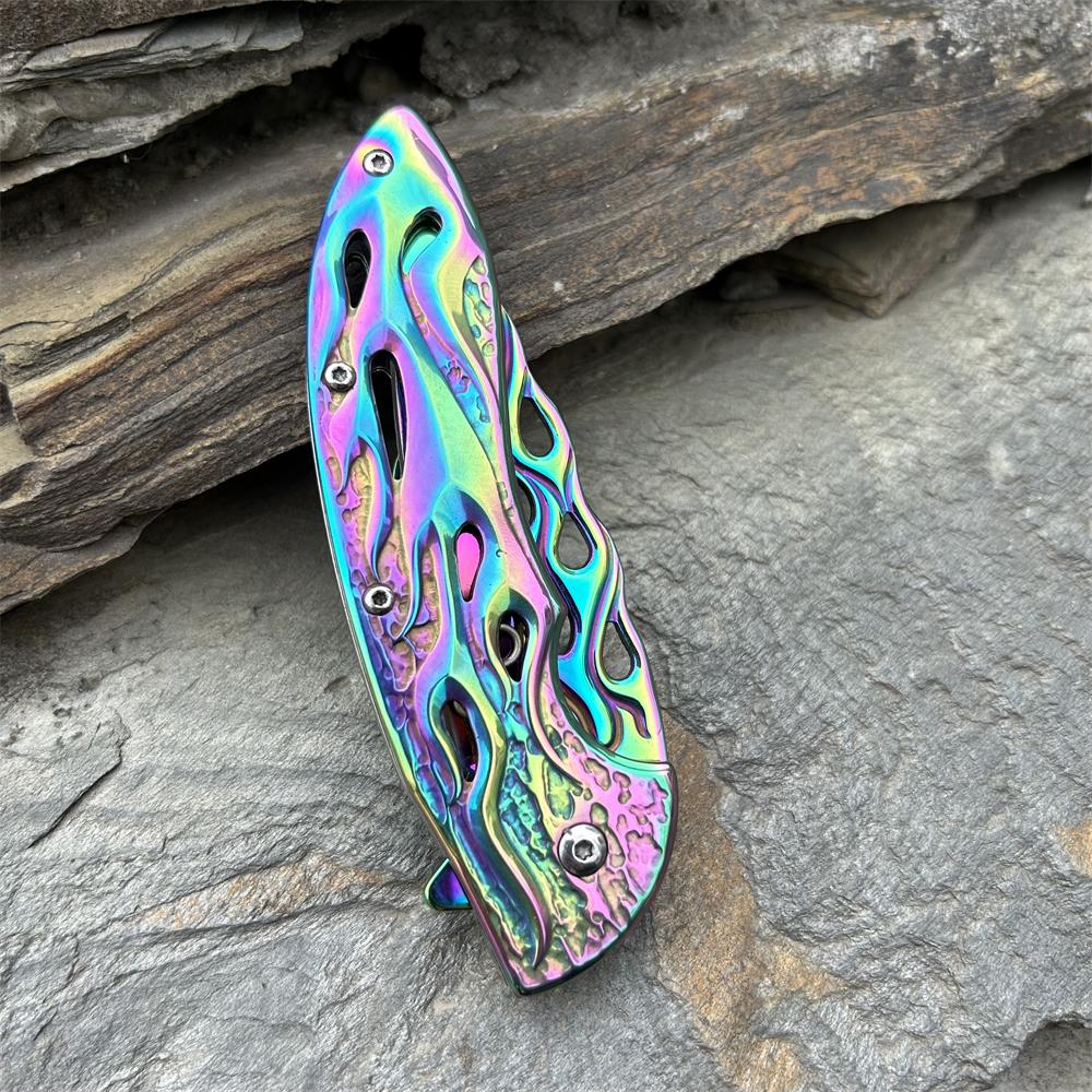 Fantastic Flame Shape Folding Knife - Tophatter Daily Deals