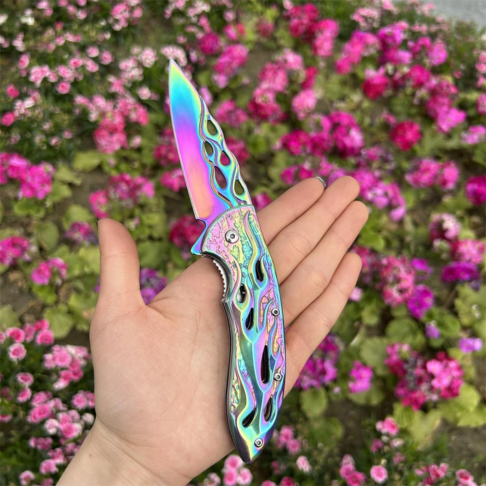 Fantastic Flame Shape Folding Knife - Tophatter Daily Deals