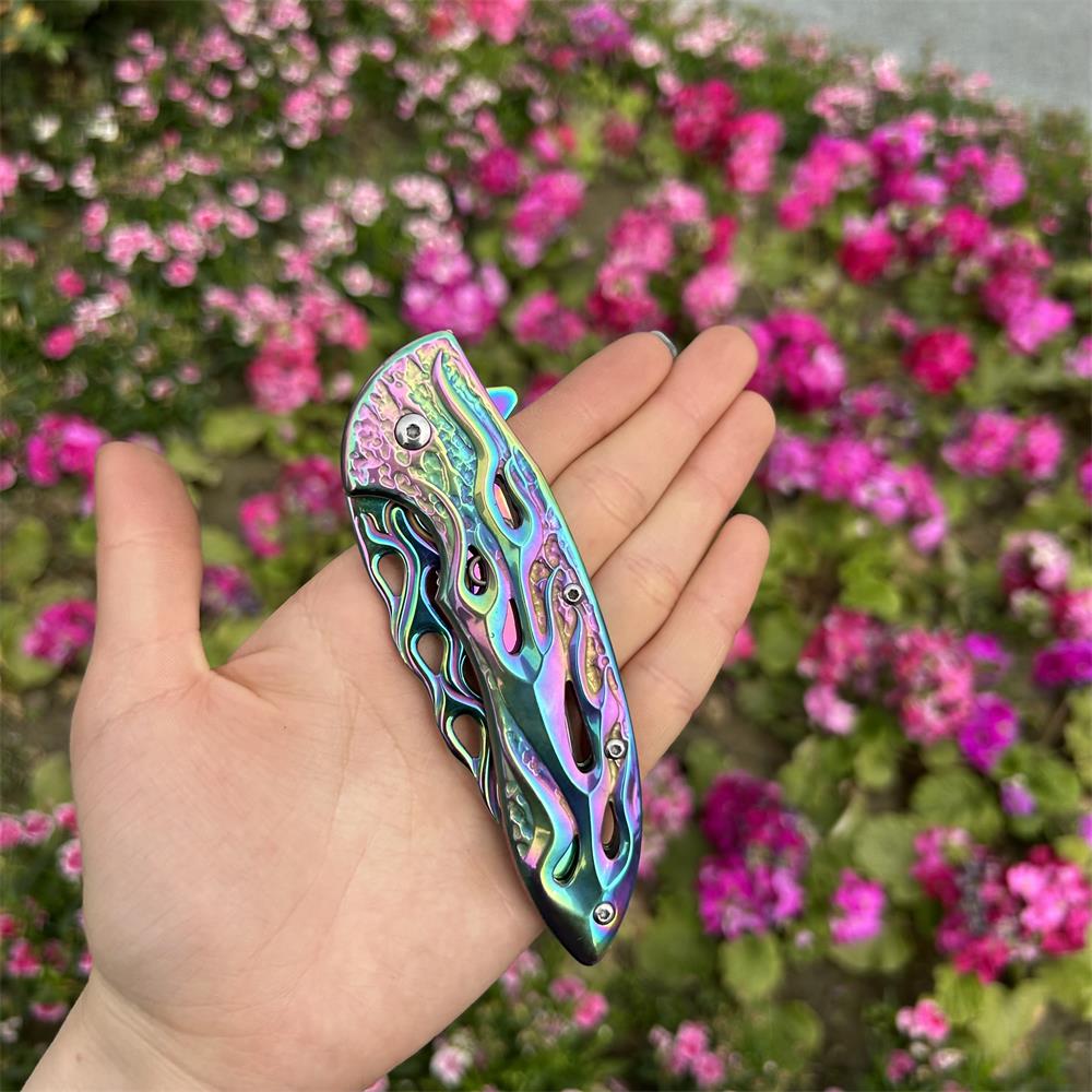 Fantastic Flame Shape Folding Knife - Tophatter Daily Deals