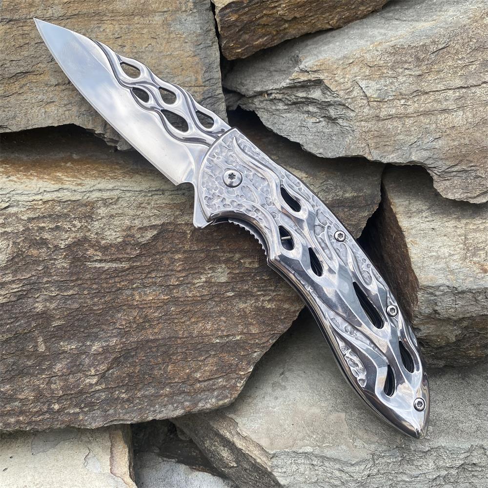 Fantastic Flame Shape Folding Knife - Tophatter Daily Deals