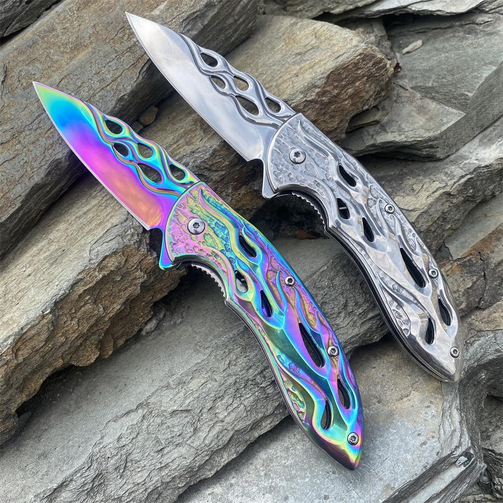 Fantastic Flame Shape Folding Knife - Tophatter Daily Deals