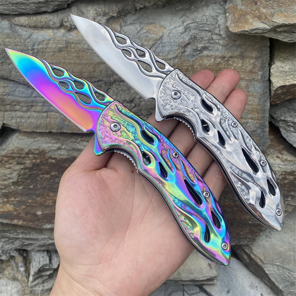 Fantastic Flame Shape Folding Knife - Tophatter Daily Deals