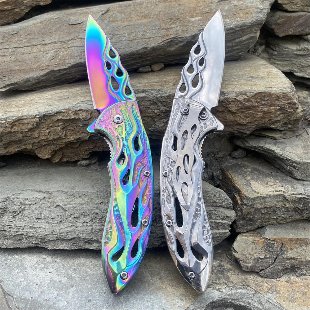 Fantastic Flame Shape Folding Knife - Tophatter Daily Deals