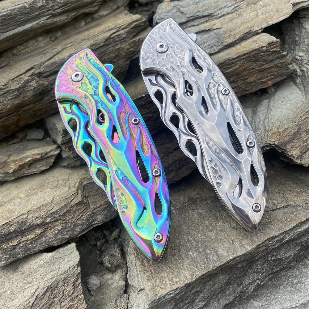 Fantastic Flame Shape Folding Knife - Tophatter Daily Deals