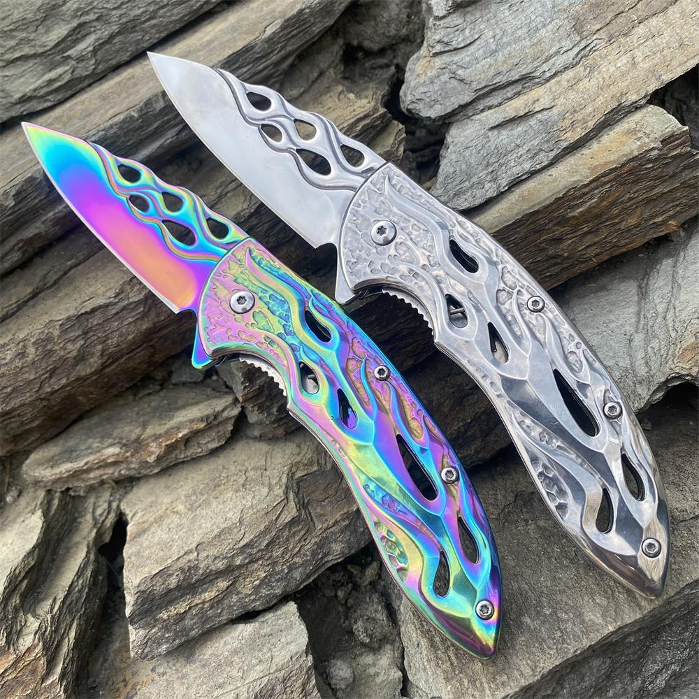 Fantastic Flame Shape Folding Knife - Tophatter Daily Deals