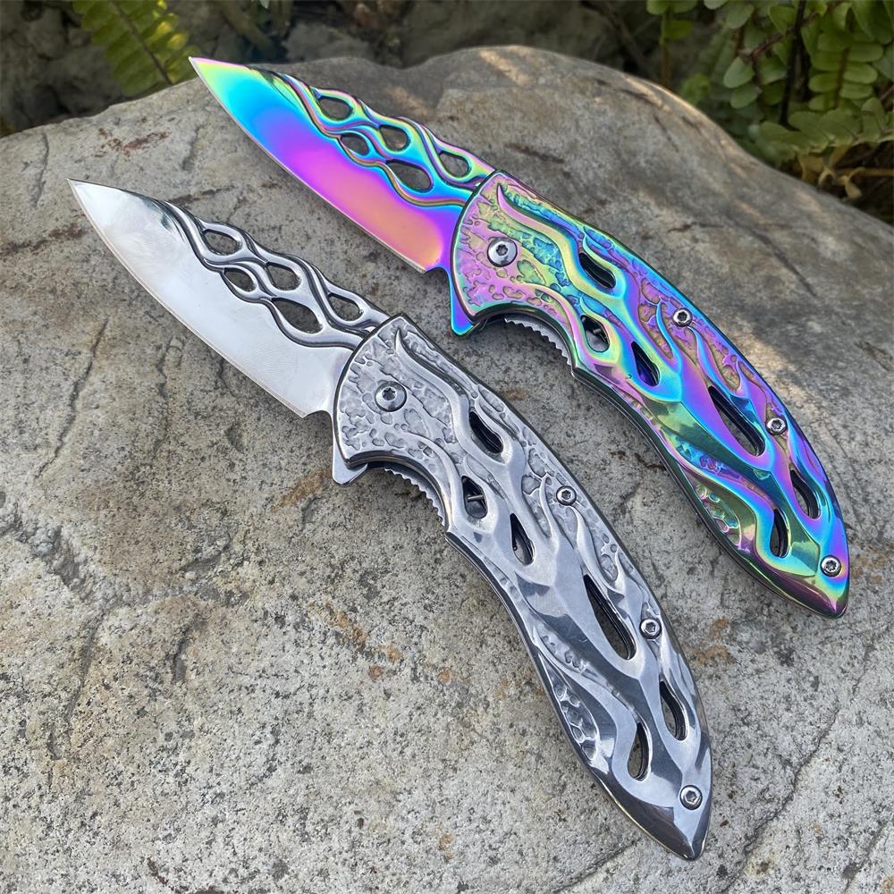 Fantastic Flame Shape Folding Knife - Tophatter Daily Deals