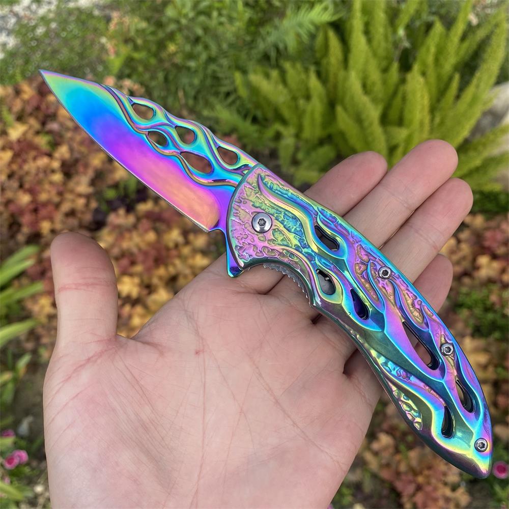 Fantastic Flame Shape Folding Knife - Tophatter Daily Deals