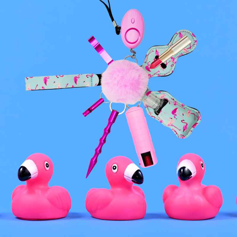 Fight Fobs® Flamingo Pink Self Defense Key Chain Gift Set Self-Defense Keychains - Tophatter Daily Deals