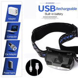 Tactical Head Flashlight Recharge Waterproof Motion Sensor - Tophatter Daily Deals