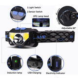 Tactical Head Flashlight Recharge Waterproof Motion Sensor - Tophatter Daily Deals