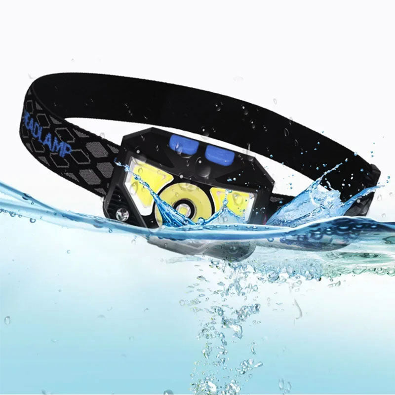 Tactical Head Flashlight Recharge Waterproof Motion Sensor - Tophatter Daily Deals