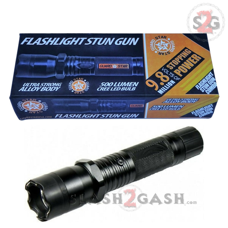 Guard Star 9.8MV Alloy Flashlight StunGun w/ 500 Lumen CREE LED Bulb SD-StunGun - Tophatter Daily Deals