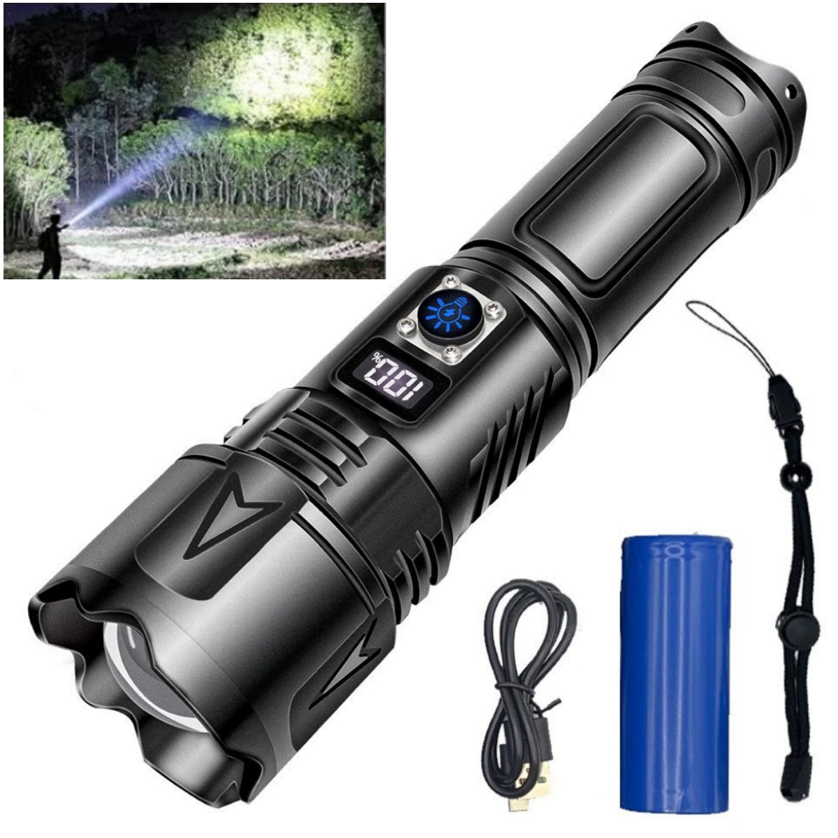 Rechargeable LED Flashlights High Lumens 5 Modes, IPX6 Waterproof Handheld - Tophatter Daily Deals