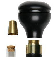 Personalized Engraved Knob Stick: Black Beechwood Shaft Flask Cane with Large Knob Brass for Flask Cane Walking Cane Engraving - Tophatter Daily Deals