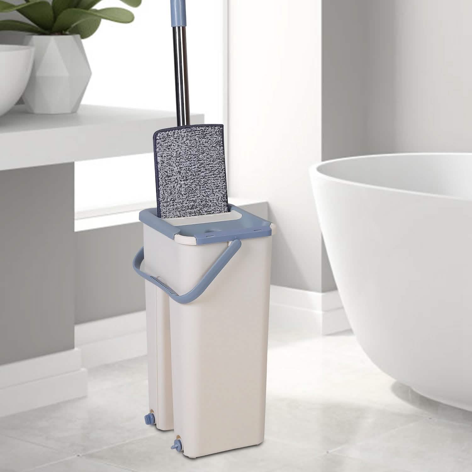 Flat Floor Mop Bucket Set Household Appliances - Tophatter Daily Deals