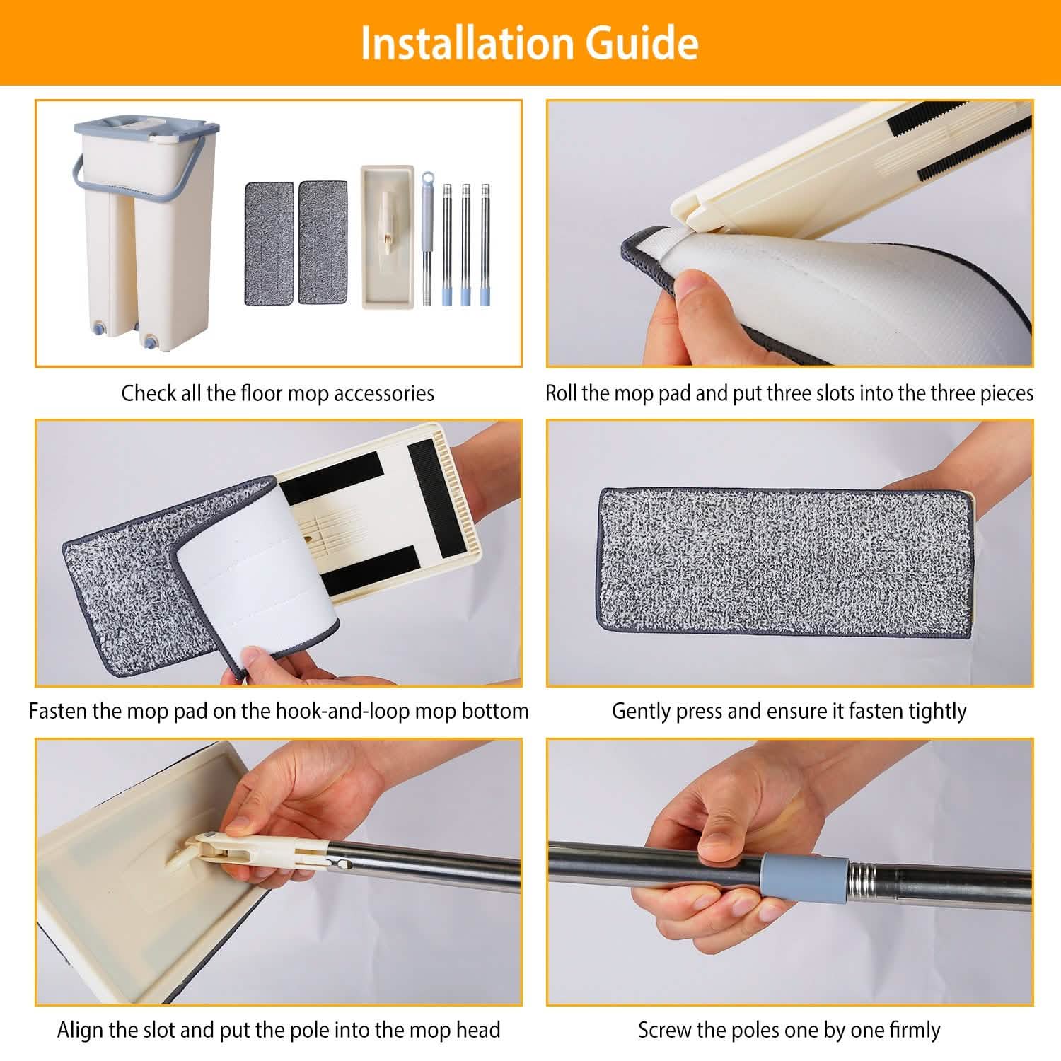 Flat Floor Mop Bucket Set Household Appliances - Tophatter Daily Deals