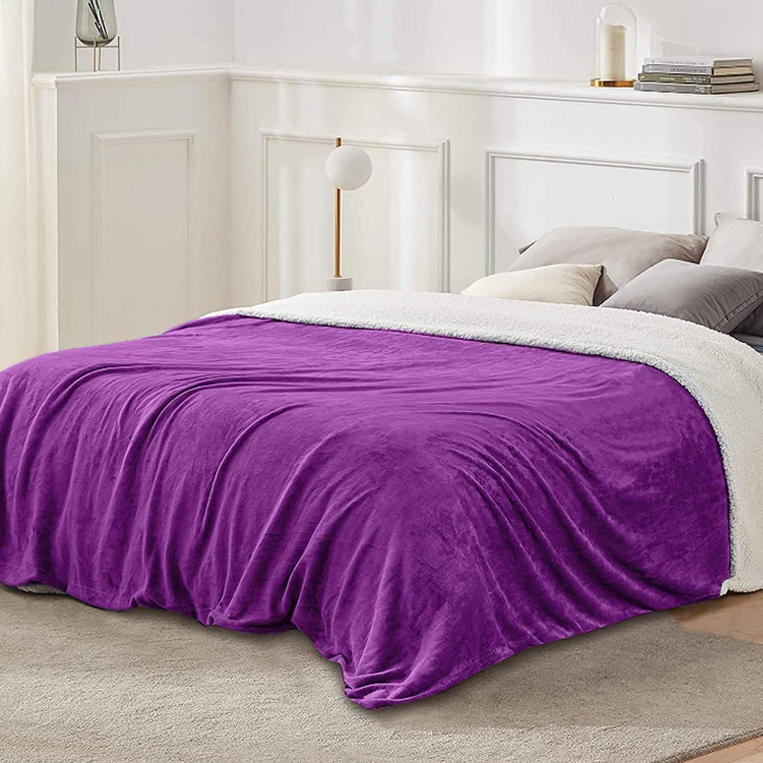 Fleece Throw Blanket Flannel Bed Cover Bedding - Tophatter Daily Deals