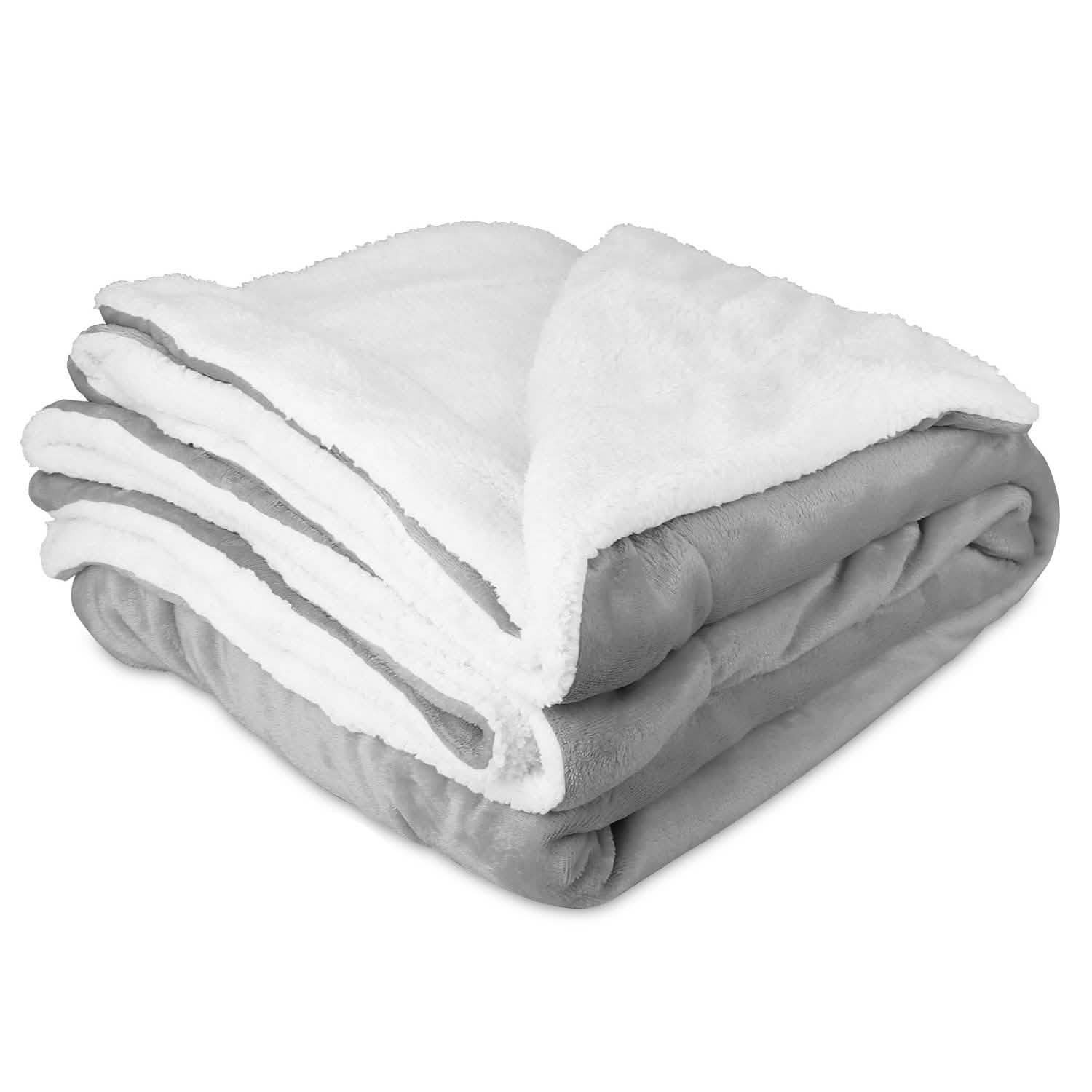 Fleece Throw Blanket Flannel Bed Cover Gray Bedding - Tophatter Daily Deals