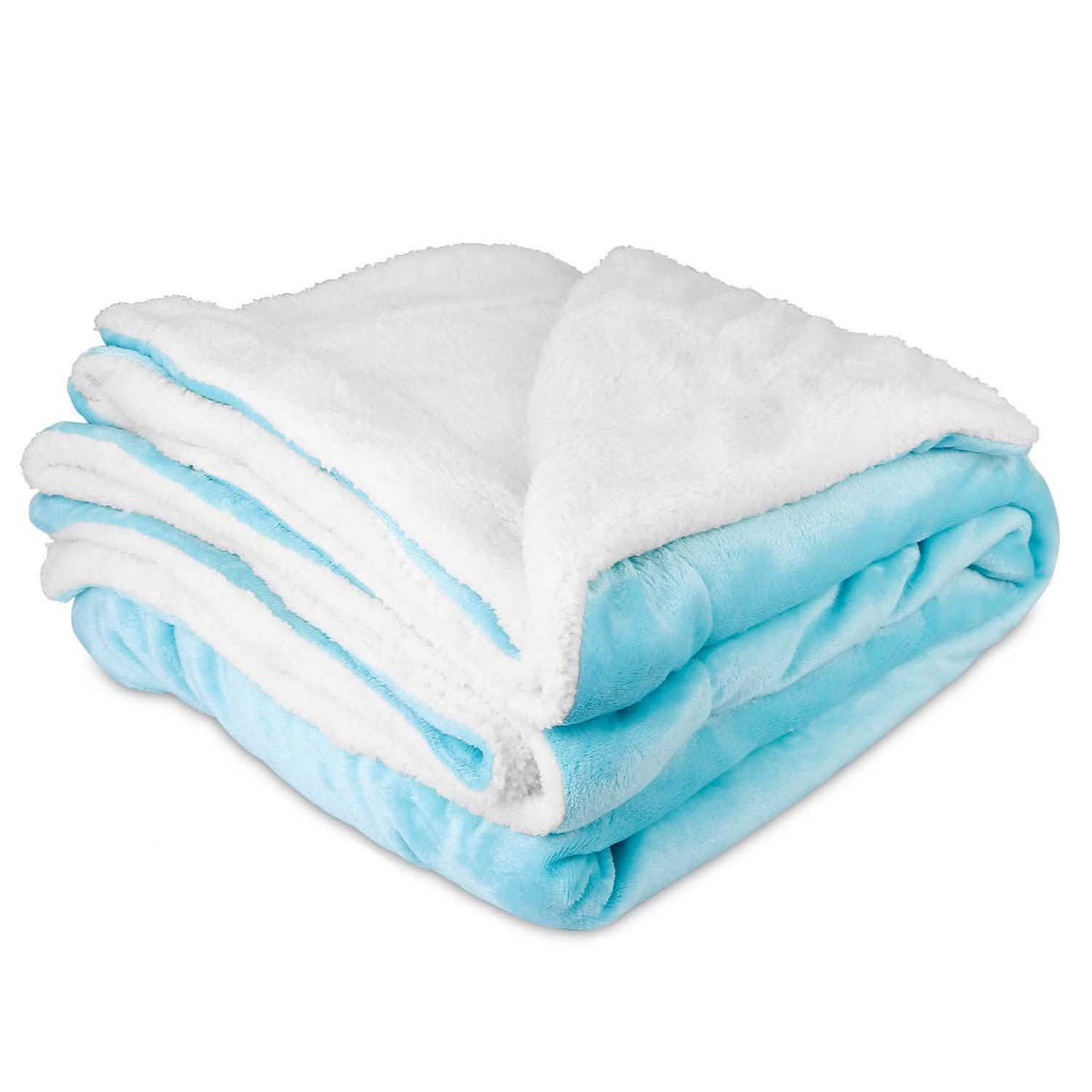Fleece Throw Blanket Flannel Bed Cover Turquoise Bedding - Tophatter Daily Deals