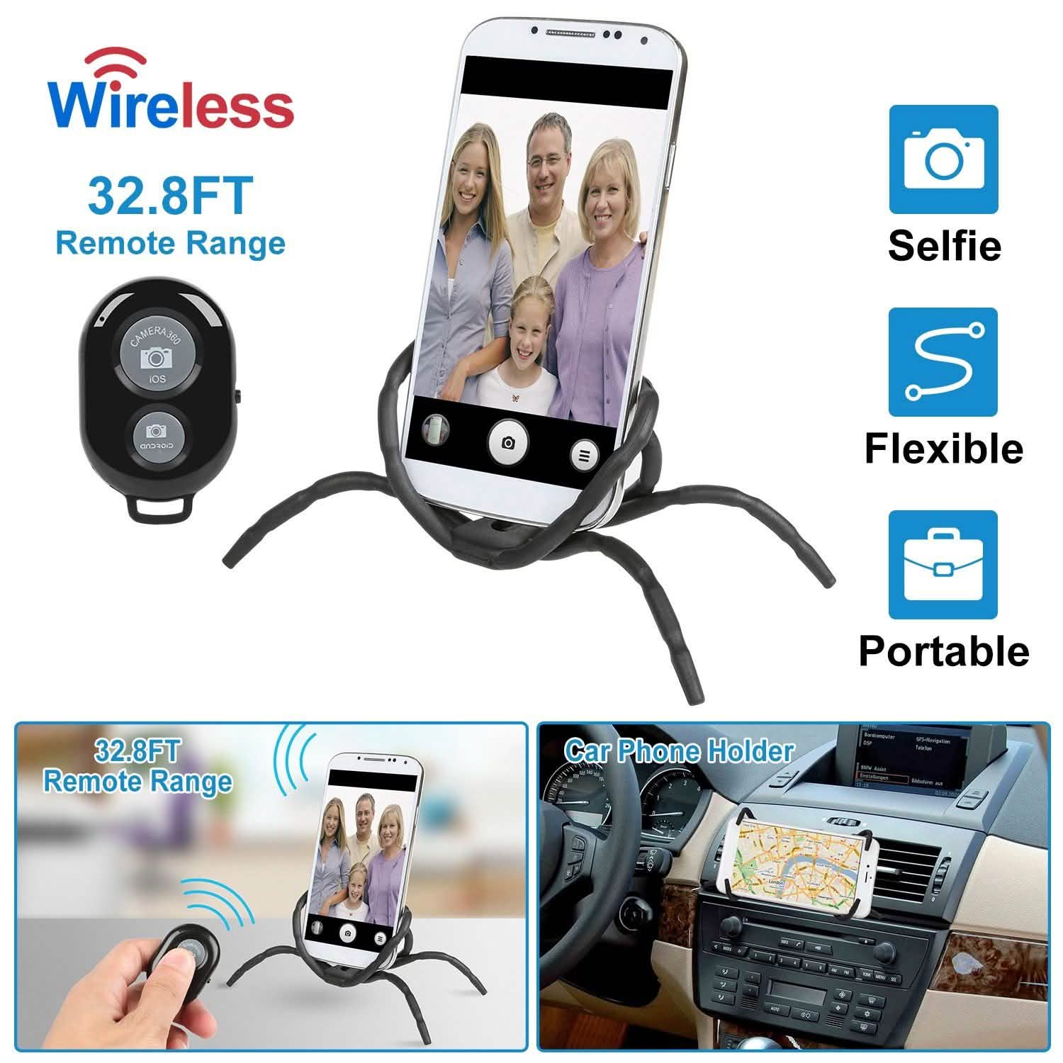 Flexible Spider Phone Stand Remote Cradle Mobile Accessories - Tophatter Daily Deals