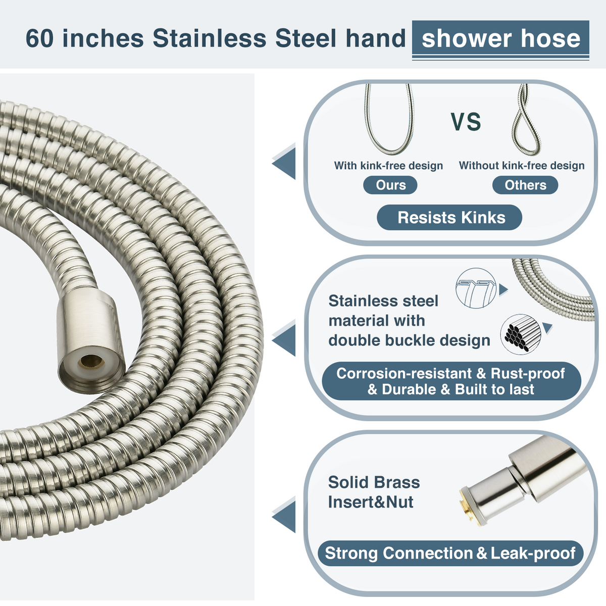 9-Spray Handheld Shower Head Set with Hose and Shower Arm Mount Home Improvement - Tophatter Daily Deals