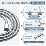 9-Spray Handheld Shower Head Set with Hose and Shower Arm Mount Home Improvement - Tophatter Daily Deals