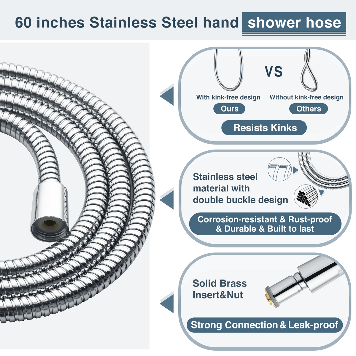 9-Spray Handheld Shower Head Set with Hose and Shower Arm Mount Home Improvement - Tophatter Daily Deals