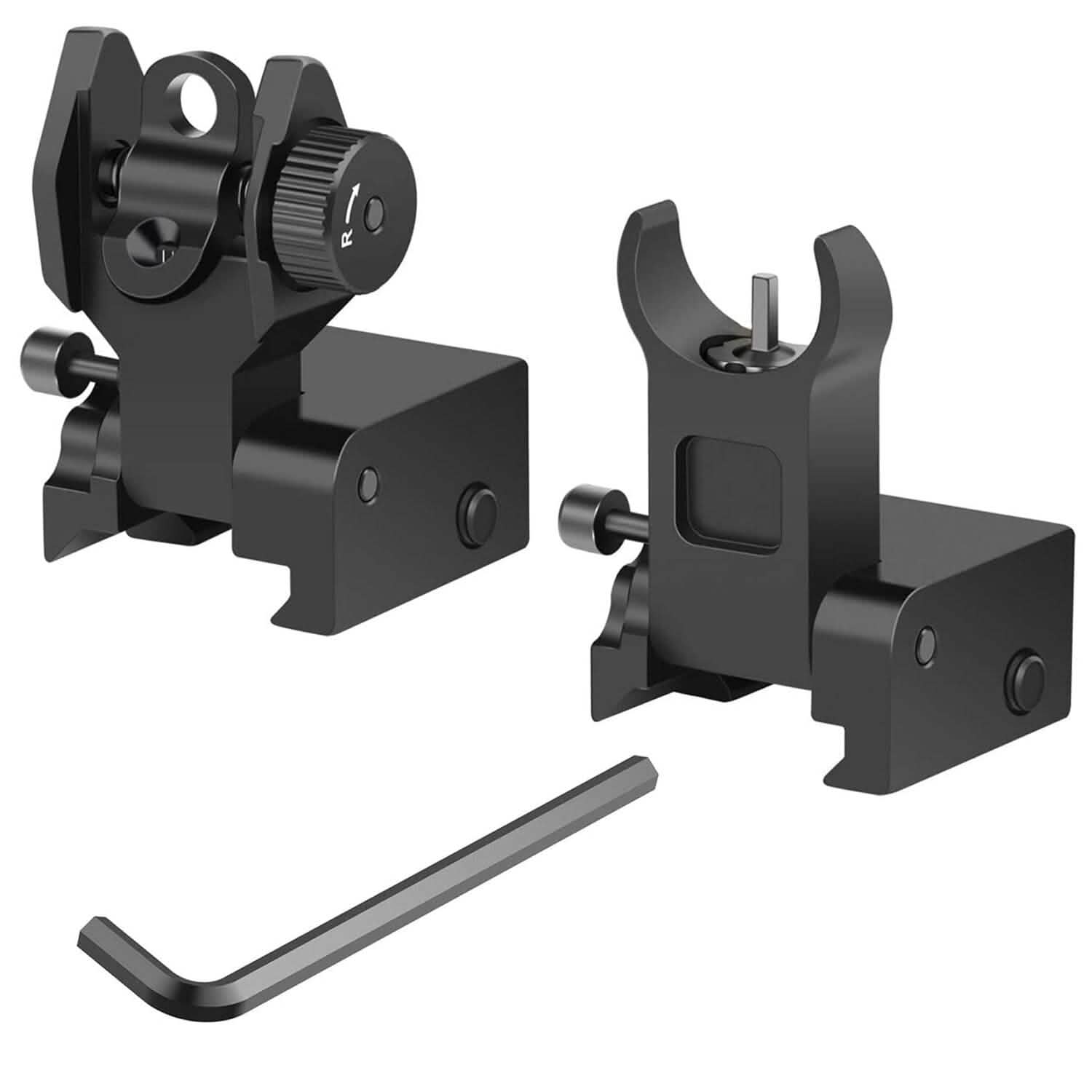 Flip Up Rear Front Aluminum Alloy Tactical Sight Set Tactical & Self Defense - Tophatter Daily Deals