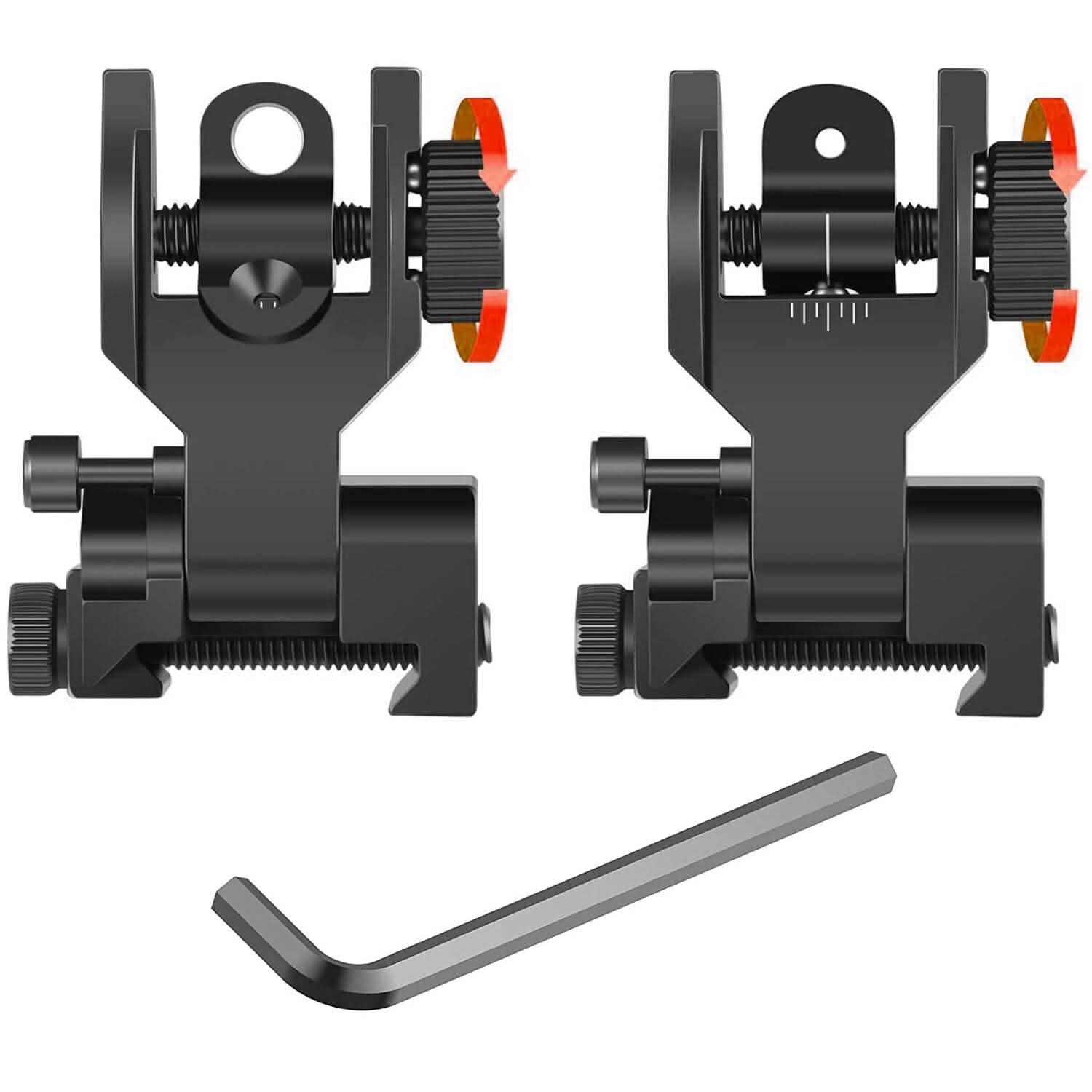 Flip Up Rear Front Aluminum Alloy Tactical Sight Set Tactical & Self Defense - Tophatter Daily Deals