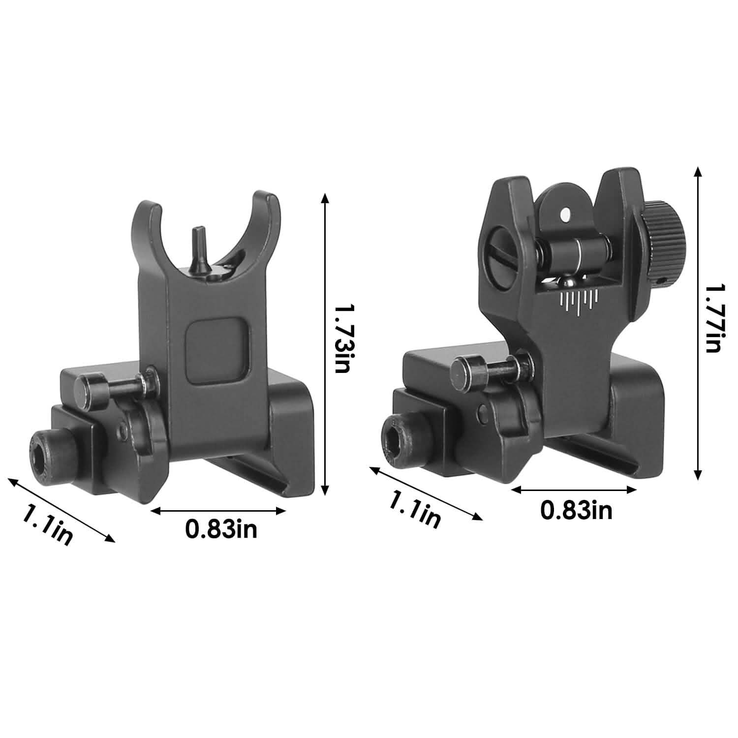 Flip Up Rear Front Aluminum Alloy Tactical Sight Set Tactical & Self Defense - Tophatter Daily Deals