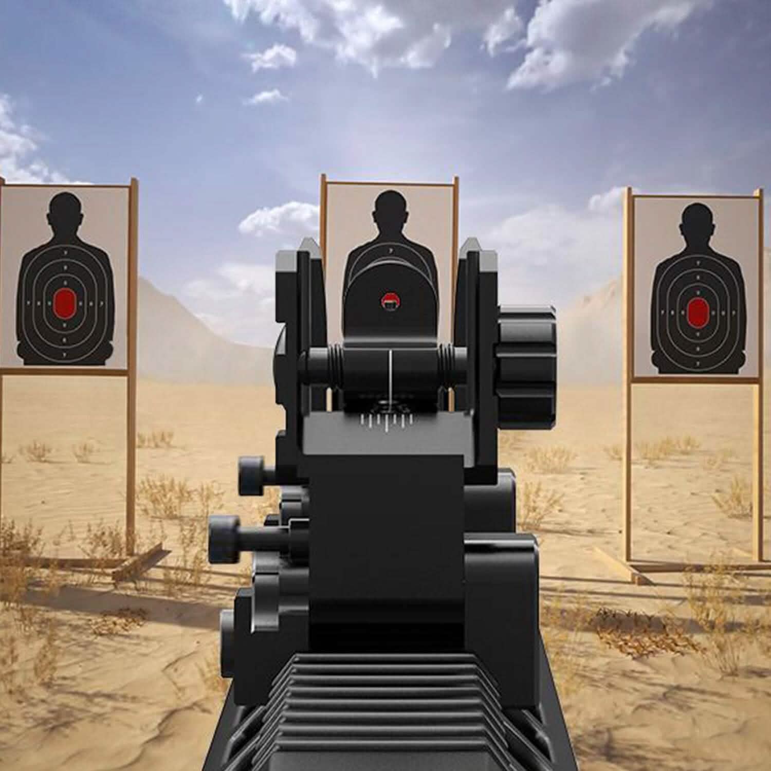 Flip Up Rear Front Aluminum Alloy Tactical Sight Set Tactical & Self Defense - Tophatter Daily Deals