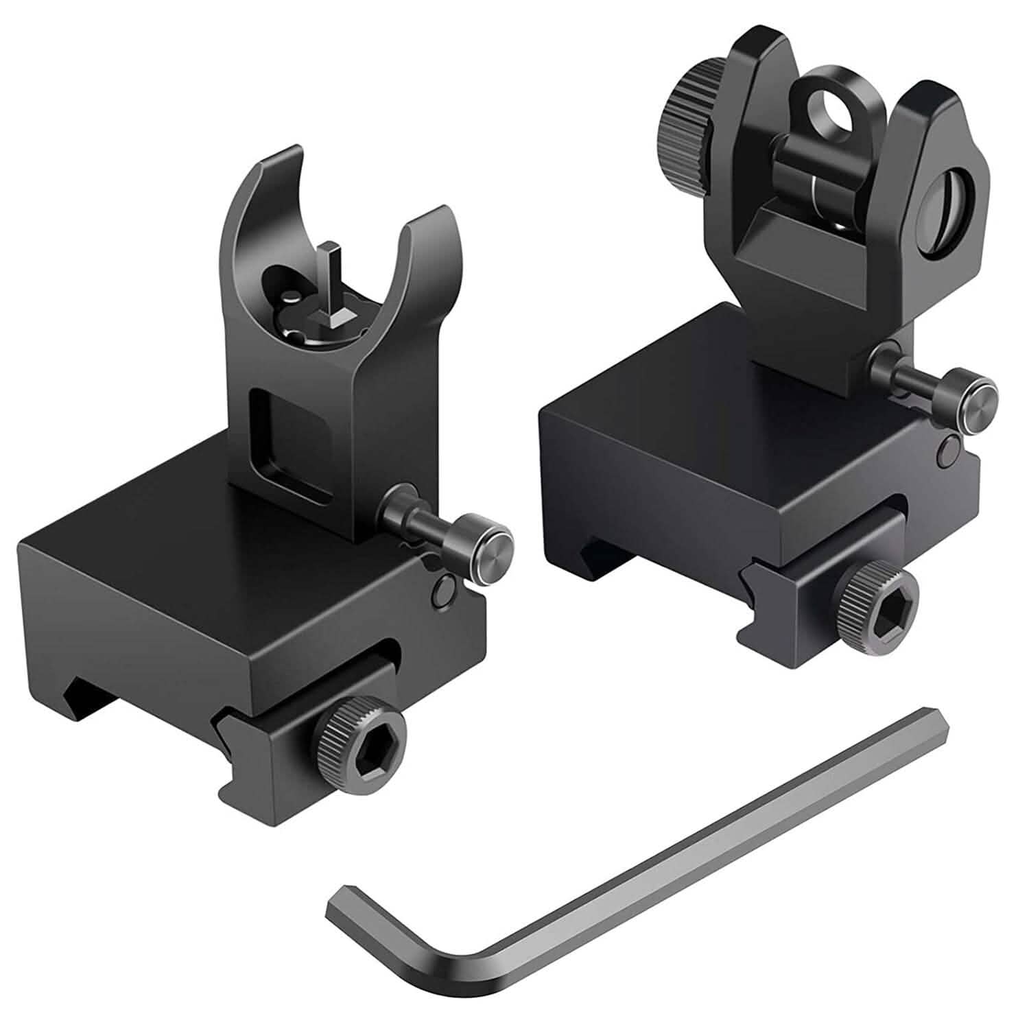 Flip Up Rear Front Aluminum Alloy Tactical Sight Set Tactical & Self Defense - Tophatter Daily Deals