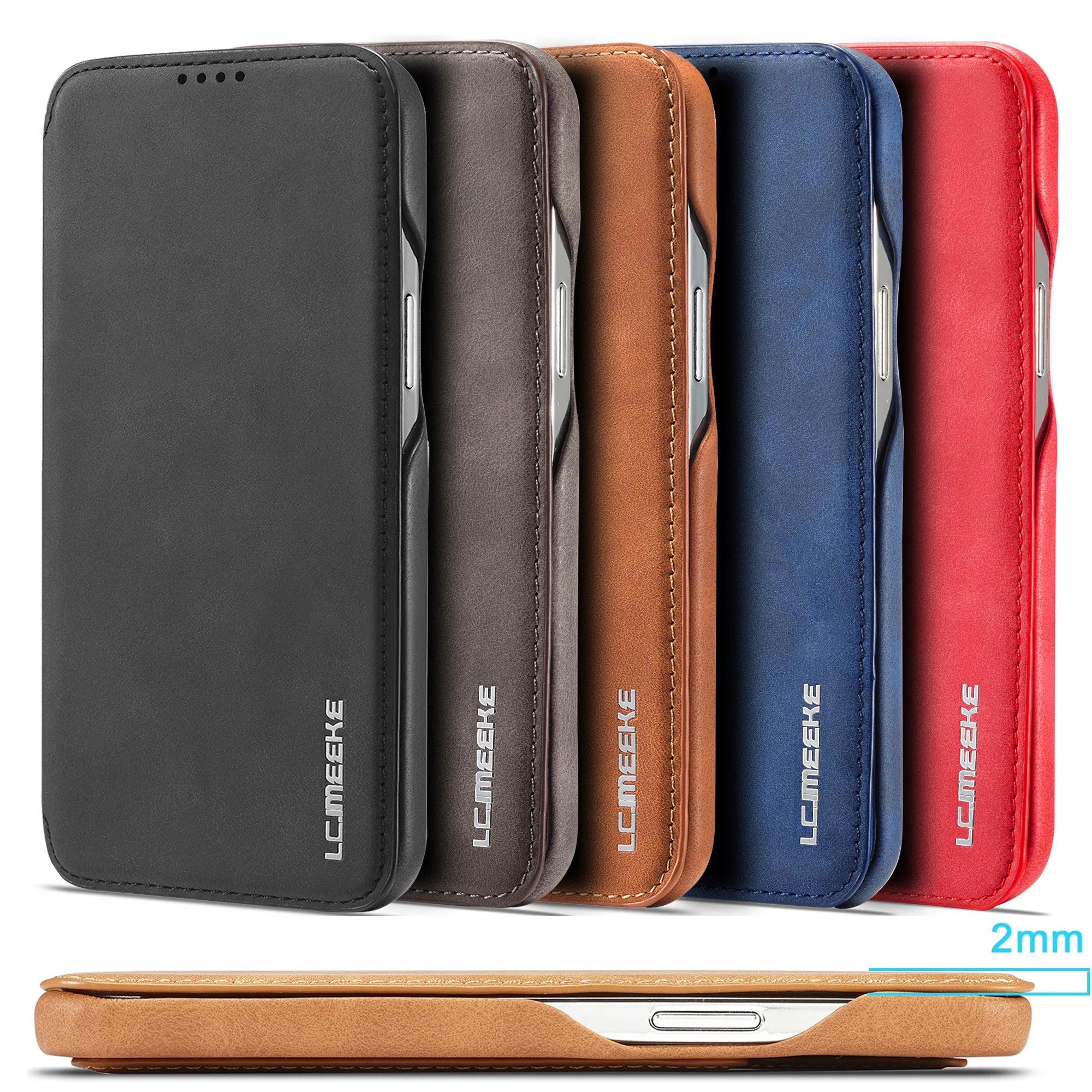 Leather Flip Wallet Phone Cover For iPhone iPhone Cases - Tophatter Daily Deals