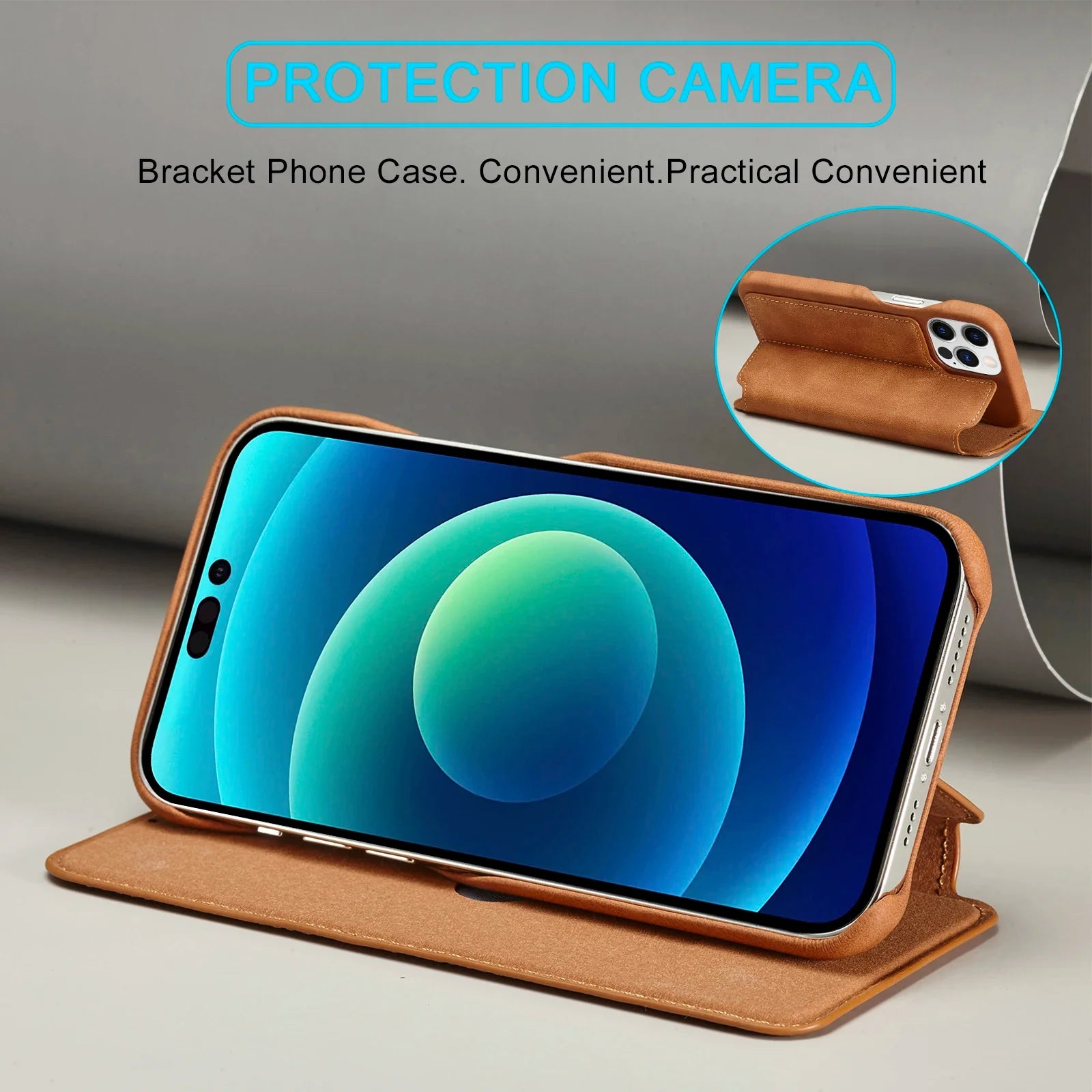 Leather Flip Wallet Phone Cover For iPhone iPhone Cases - Tophatter Daily Deals