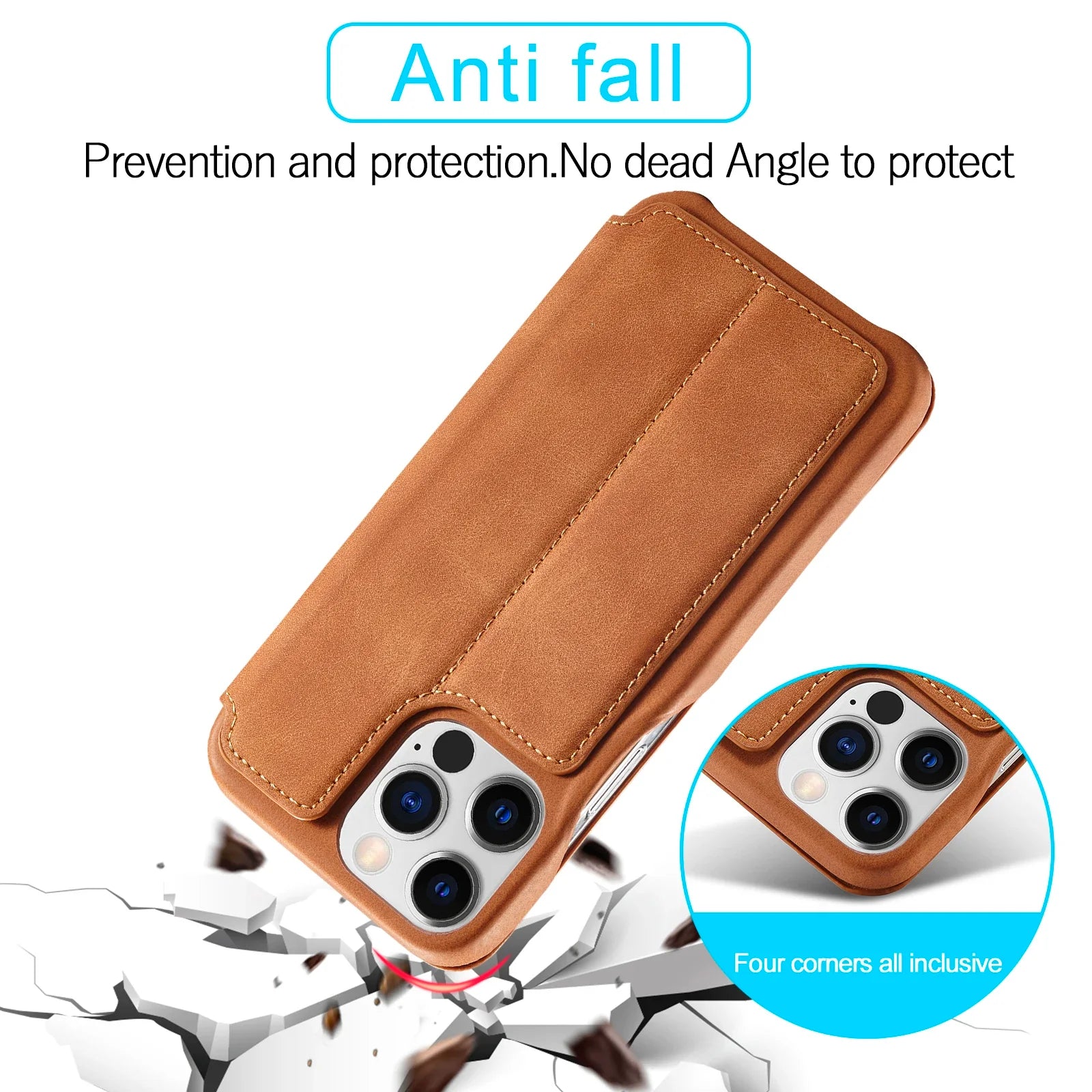 Leather Flip Wallet Phone Cover For iPhone iPhone Cases - Tophatter Daily Deals