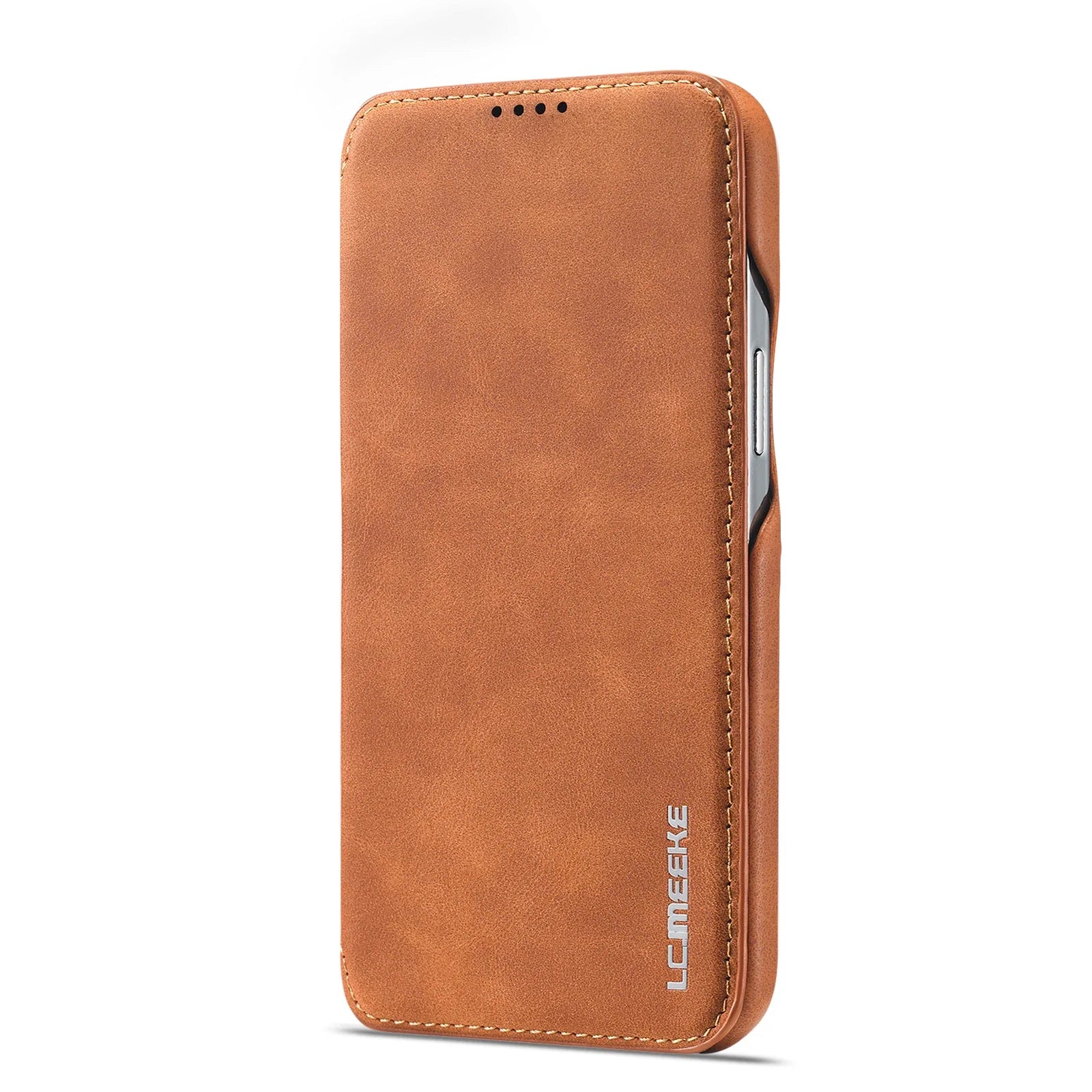 Leather Flip Wallet Phone Cover For iPhone Brown iPhone Cases - Tophatter Daily Deals