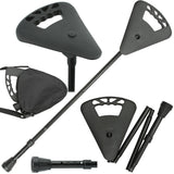 FlipStick Foldable Adjustable Seat Cane with Bag, Available in Black, Blue, and Red Black Sitting Canes - Tophatter Daily Deals