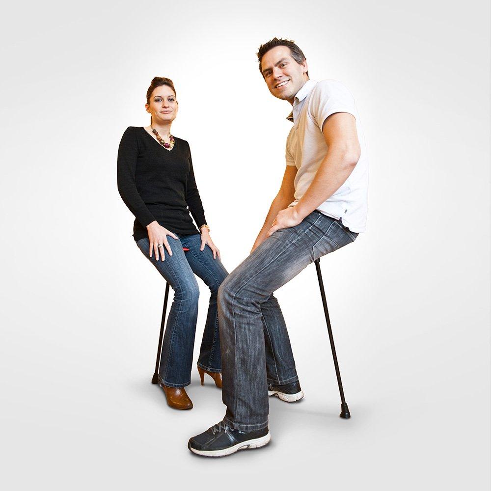 FlipStick Foldable Adjustable Seat Cane with Bag, Available in Black, Blue, and Red Sitting Canes - Tophatter Daily Deals