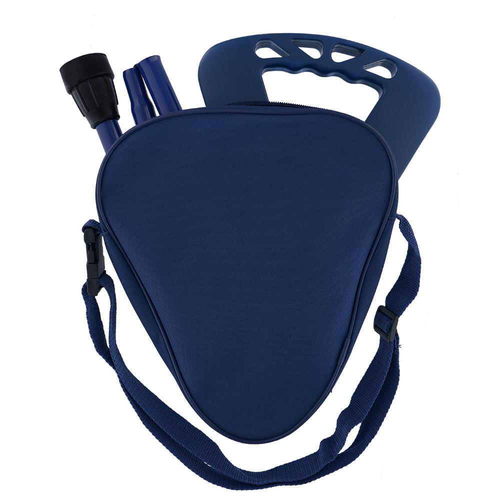 Flipstick Straight Folding Seat Cane Blue w/ Blue Bag - Non-Adjustable Sitting Canes - Tophatter Daily Deals