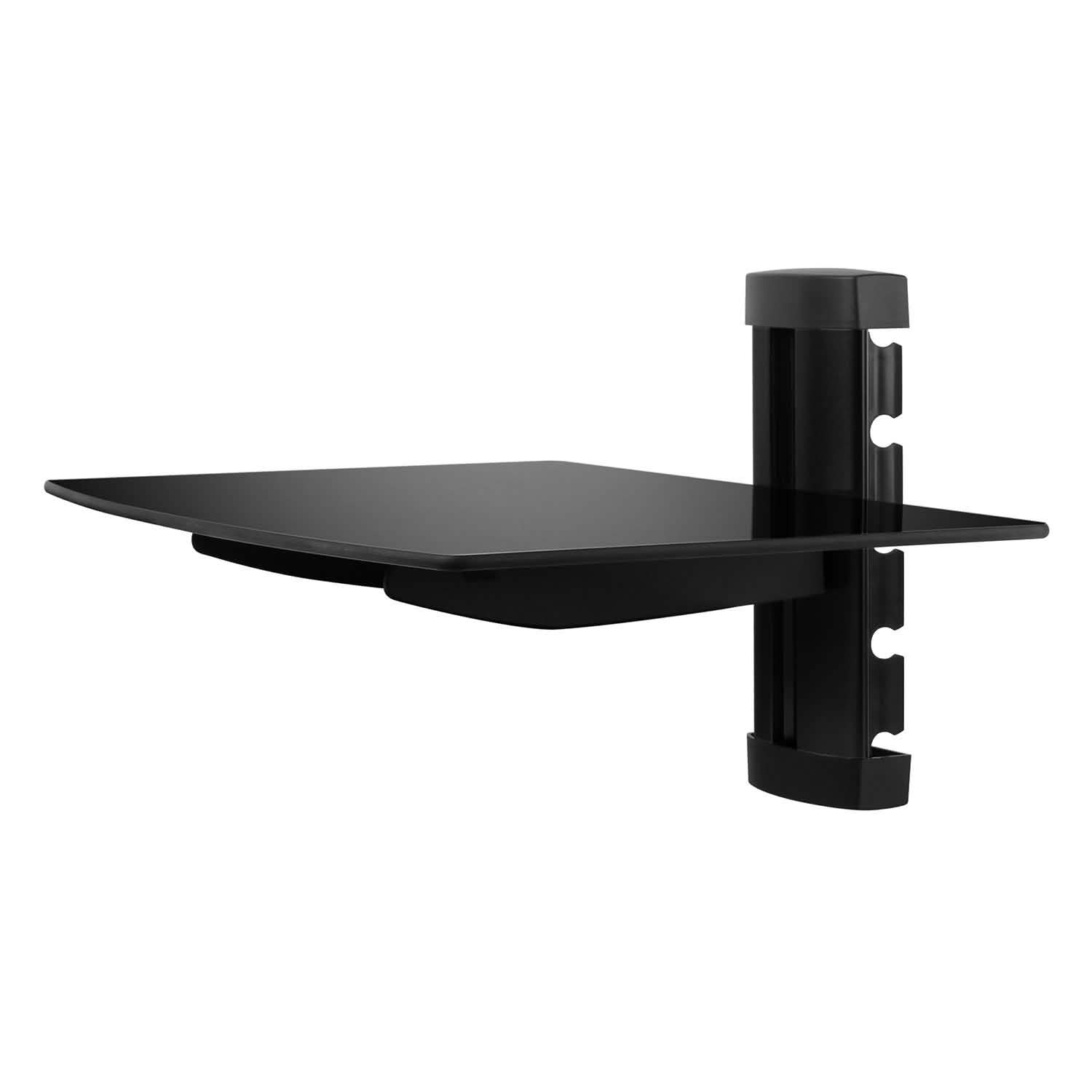 Floating Wall Mounted Strengthened Tempered Glass Shelf Black Everything Else - Tophatter Daily Deals