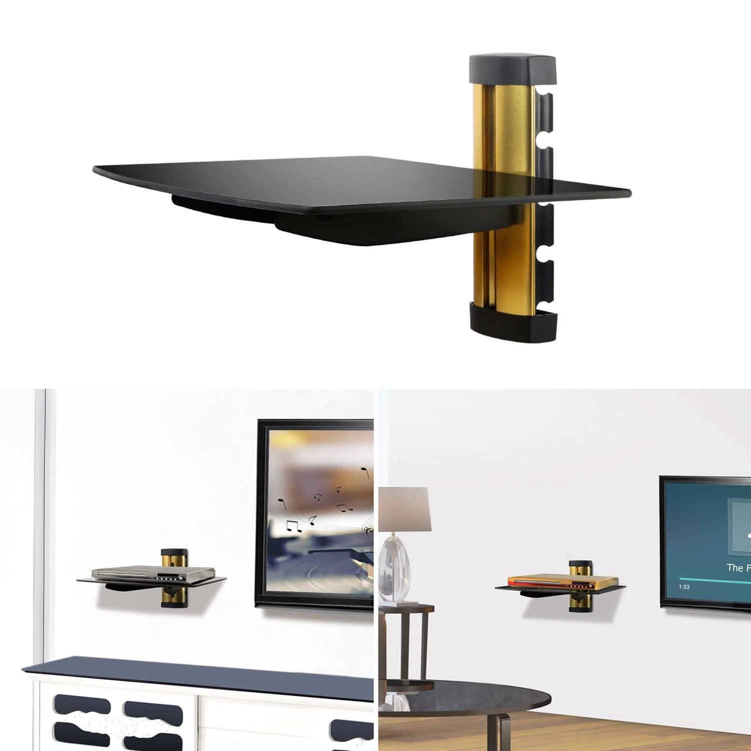 Floating Wall Mounted Strengthened Tempered Glass Shelf Everything Else - Tophatter Daily Deals