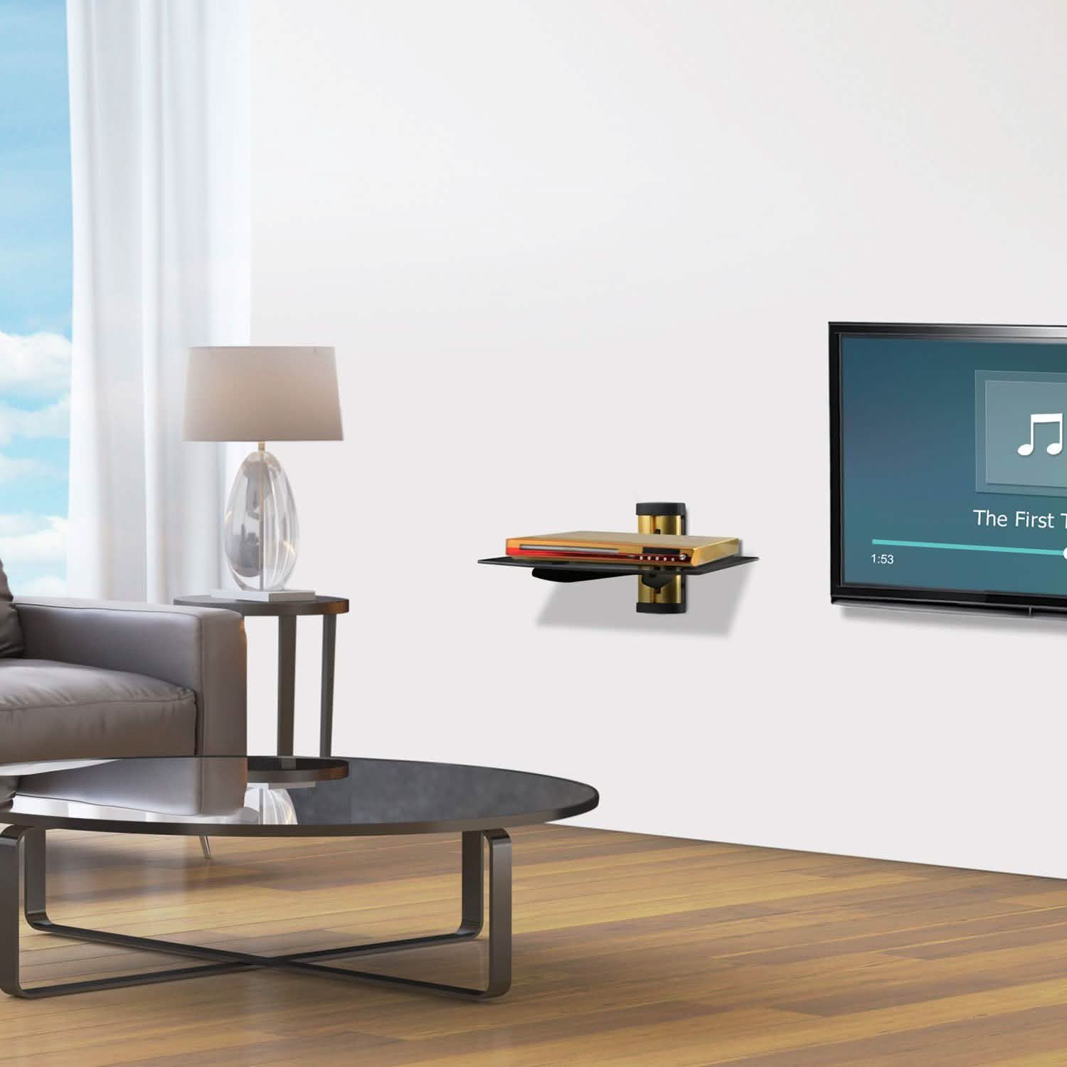 Floating Wall Mounted Strengthened Tempered Glass Shelf Everything Else - Tophatter Daily Deals