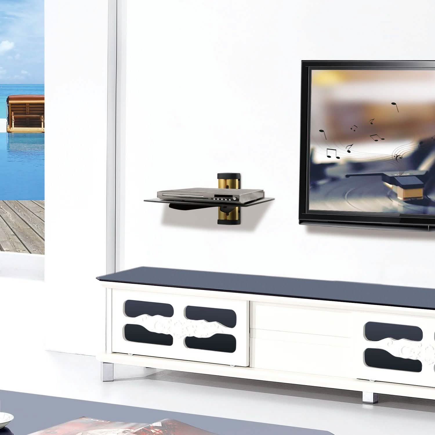 Floating Wall Mounted Strengthened Tempered Glass Shelf Everything Else - Tophatter Daily Deals
