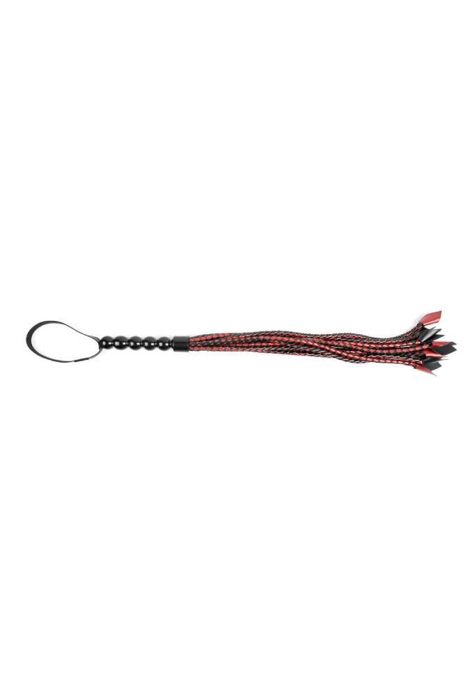 Sportsheets - Saffron Braided Flogger - 24 Inch - Black/Red BDSM - Tophatter Daily Deals