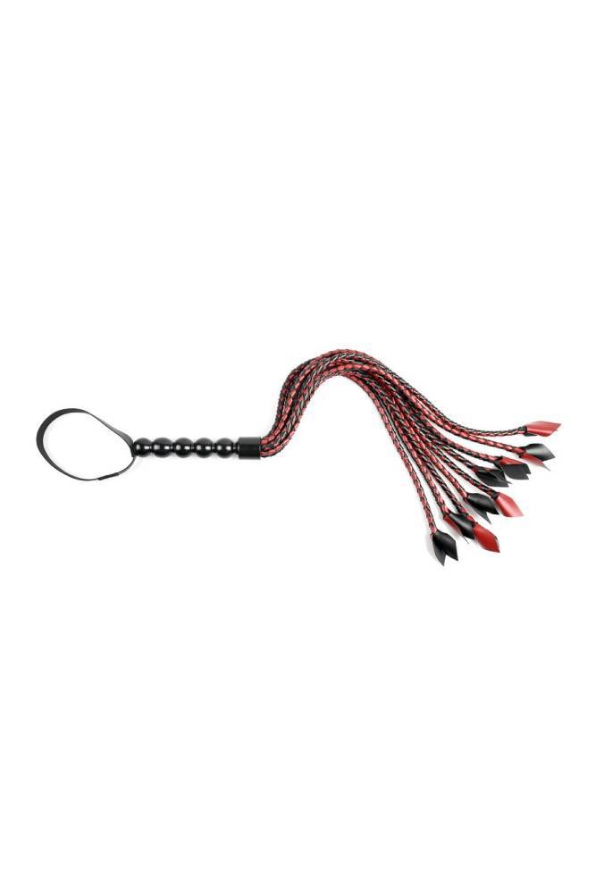 Sportsheets - Saffron Braided Flogger - 24 Inch - Black/Red BDSM - Tophatter Daily Deals