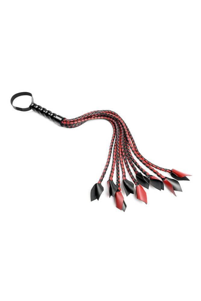 Sportsheets - Saffron Braided Flogger - 24 Inch - Black/Red BDSM - Tophatter Daily Deals