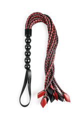 Sportsheets - Saffron Braided Flogger - 24 Inch - Black/Red BDSM - Tophatter Daily Deals