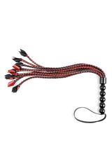 Sportsheets - Saffron Braided Flogger - 24 Inch - Black/Red BDSM - Tophatter Daily Deals