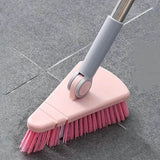 Floor Scrub Brush Long Handle Detachable Stiff Bristles Pink Household Appliances - Tophatter Daily Deals
